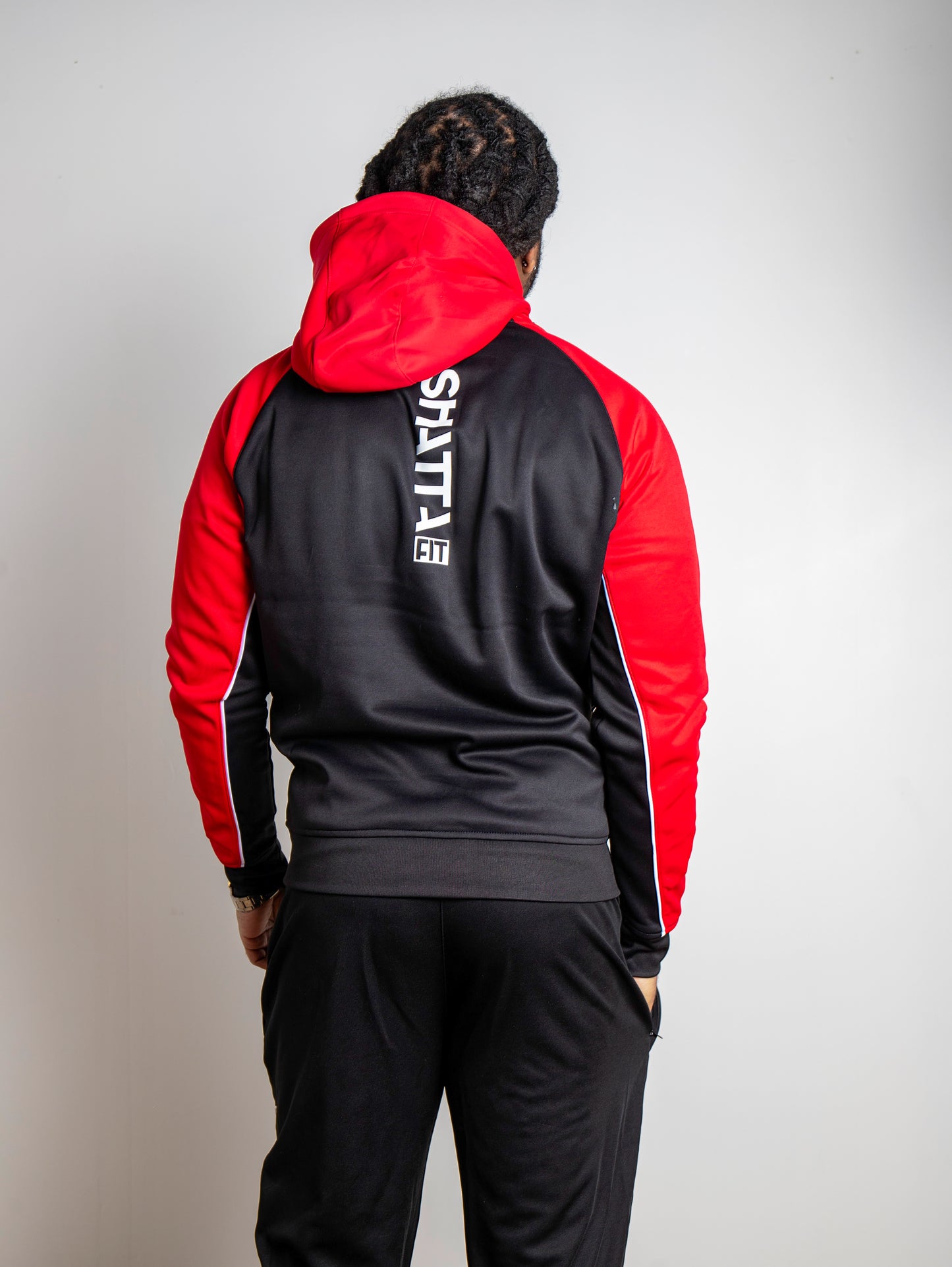 Sweat capuche Noir/Rouge/Blanc